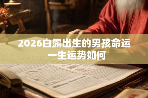 2026白露出生的男孩命运 一生运势如何 2026白露出生的男孩命运 一生运势如何