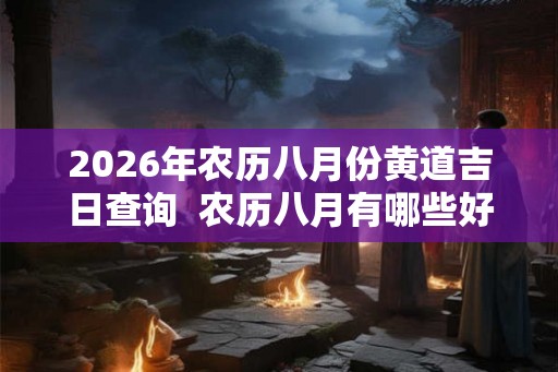 2026年农历八月份黄道吉日查询  农历八月有哪些好日子