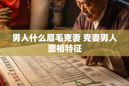男人什么眉毛克妻 克妻男人面相特征