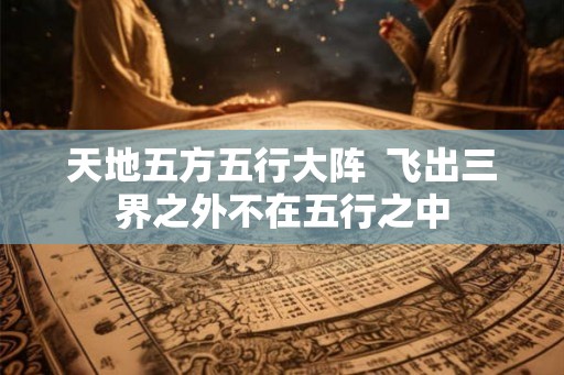 天地五方五行大阵  飞出三界之外不在五行之中