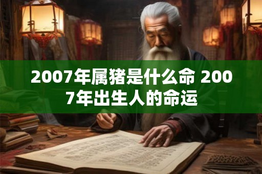 2007年属猪是什么命 2007年出生人的命运
