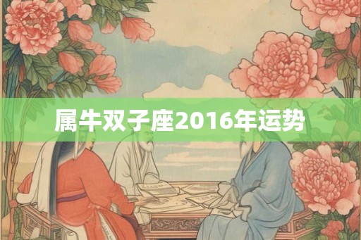 属牛双子座2016年运势