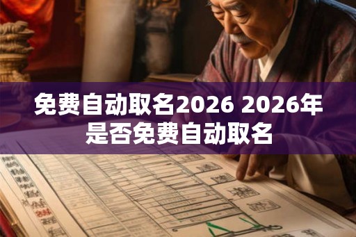 免费自动取名2026 2026年是否免费自动取名 免费自动取名2026 2026年是否免费自动取名