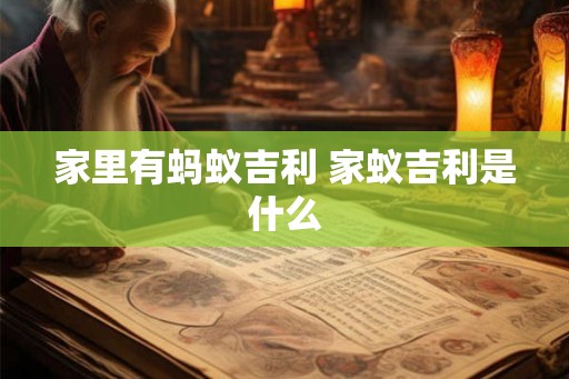 家里有蚂蚁吉利 家蚁吉利是什么 家里有蚂蚁吉利 家蚁吉利是什么