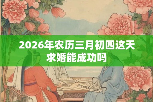 2026年农历三月初四这天求婚能成功吗