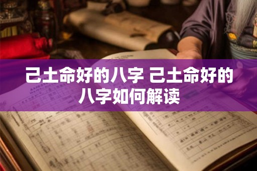 己土命好的八字 己土命好的八字如何解读 己土命好的八字 己土命好的八字如何解读