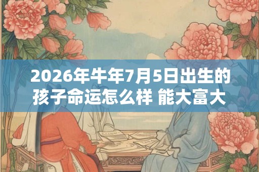 2026年牛年7月5日出生的孩子命运怎么样 能大富大贵不 2026年牛年7月5日出生的孩子命运怎么样 能大富大贵不