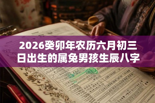 2026癸卯年农历六月初三日出生的属兔男孩生辰八字命运详解