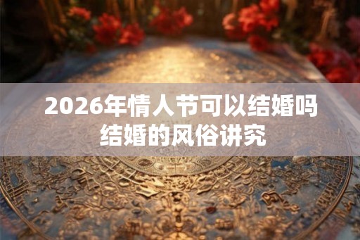 2026年情人节可以结婚吗 结婚的风俗讲究