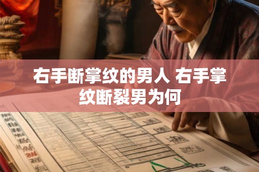 右手断掌纹的男人 右手掌纹断裂男为何