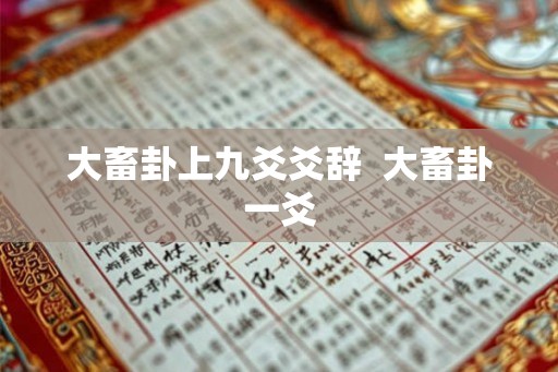 大畜卦上九爻爻辞  大畜卦一爻