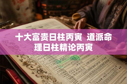 十大富贵日柱丙寅  道派命理日柱精论丙寅