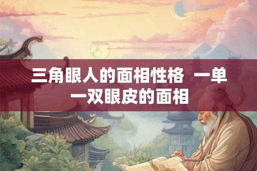 三角眼人的面相性格  一单一双眼皮的面相