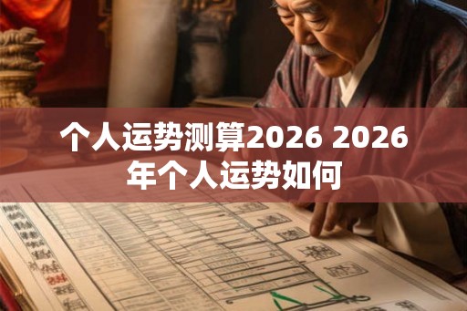 个人运势测算2026 2026年个人运势如何 个人运势测算2026 2026年个人运势如何