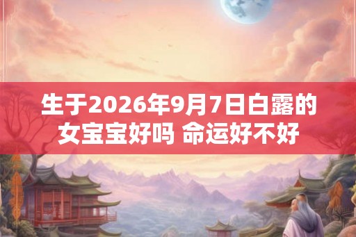 生于2026年9月7日白露的女宝宝好吗 命运好不好