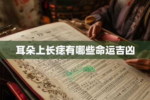 耳朵上长痣有哪些命运吉凶