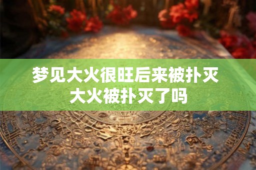 梦见大火很旺后来被扑灭 大火被扑灭了吗
