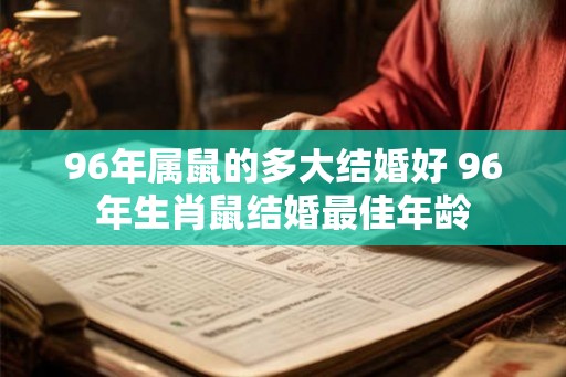 96年属鼠的多大结婚好 96年生肖鼠结婚最佳年龄