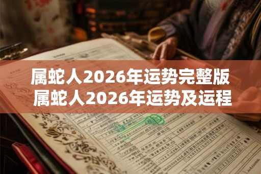 属蛇人2026年运势完整版 属蛇人2026年运势及运程详解