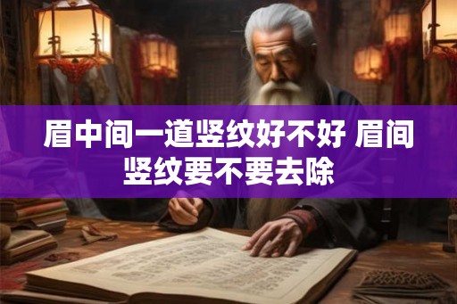 眉中间一道竖纹好不好 眉间竖纹要不要去除