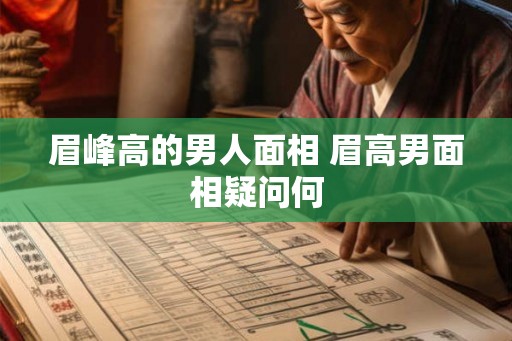 眉峰高的男人面相 眉高男面相疑问何