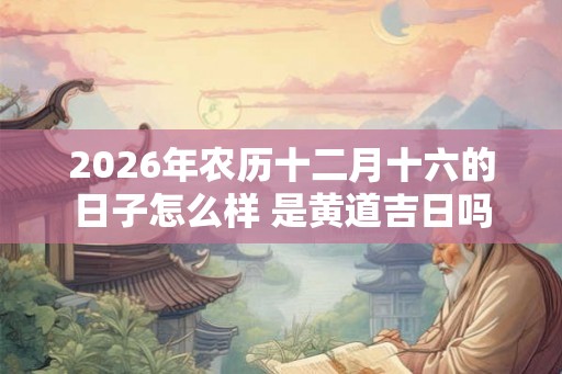 2026年农历十二月十六的日子怎么样 是黄道吉日吗