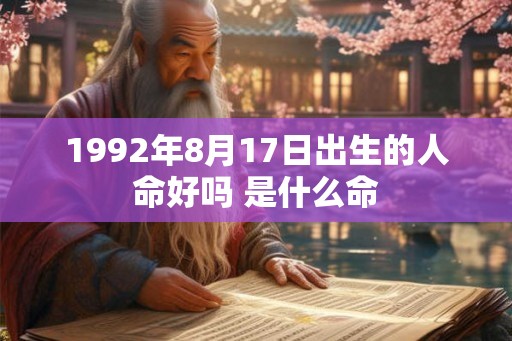 1992年8月17日出生的人命好吗 是什么命