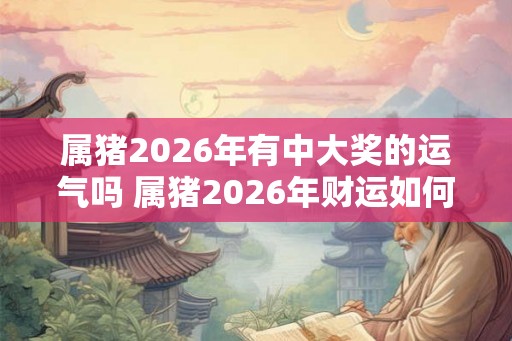 属猪2026年有中大奖的运气吗 属猪2026年财运如何 属猪2026年有中大奖的运气吗 属猪2026年财运如何