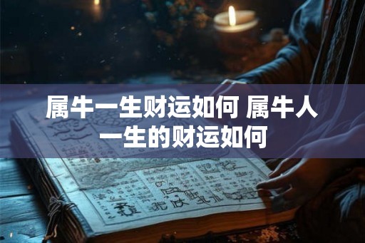 属牛一生财运如何 属牛人一生的财运如何