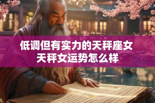 低调但有实力的天秤座女 天秤女运势怎么样