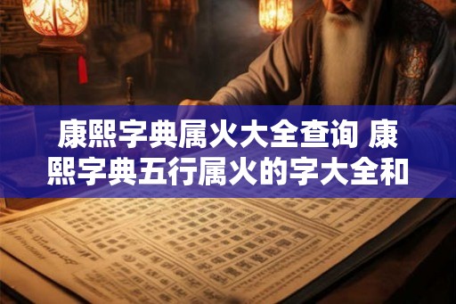 康熙字典属火大全查询 康熙字典五行属火的字大全和释义