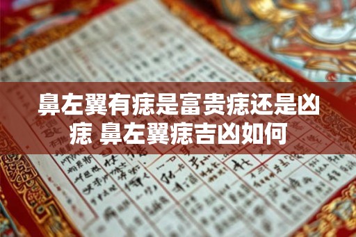 鼻左翼有痣是富贵痣还是凶痣 鼻左翼痣吉凶如何