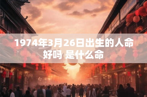 1974年3月26日出生的人命好吗 是什么命