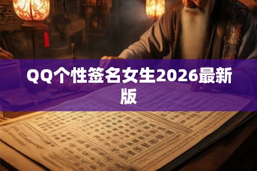 QQ个性签名女生2026最新版