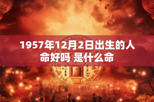 1957年12月2日出生的人命好吗 是什么命 1957年12月2日出生的人命好吗 是什么命