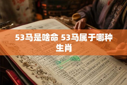 53马是啥命 53马属于哪种生肖