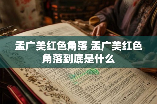孟广美红色角落 孟广美红色角落到底是什么