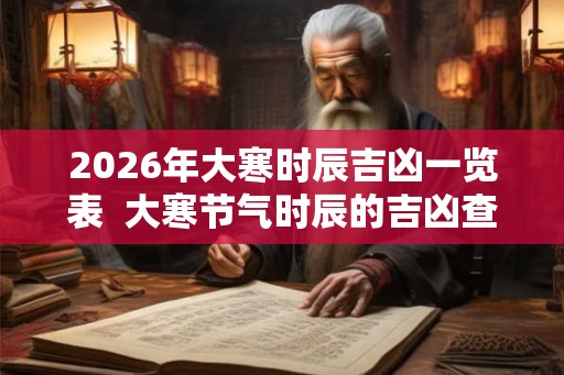 2026年大寒时辰吉凶一览表  大寒节气时辰的吉凶查询