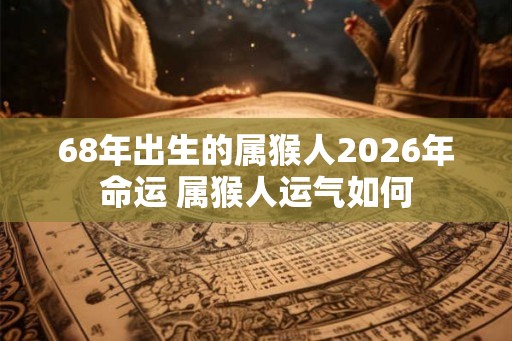 68年出生的属猴人2026年命运 属猴人运气如何
