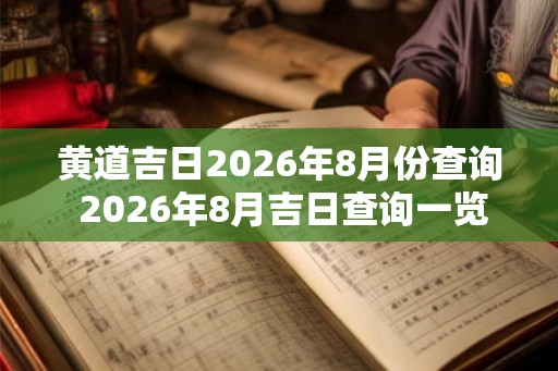 黄道吉日2026年8月份查询 2026年8月吉日查询一览表