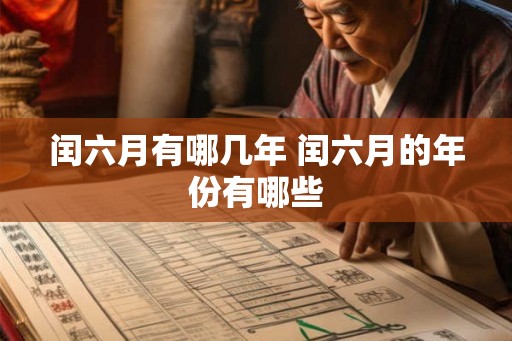 闰六月有哪几年 闰六月的年份有哪些