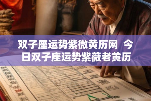 双子座运势紫微黄历网  今日双子座运势紫薇老黄历