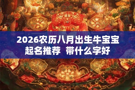 2026农历八月出生牛宝宝起名推荐  带什么字好