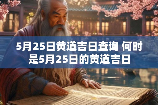 5月25日黄道吉日查询 何时是5月25日的黄道吉日