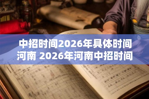 中招时间2026年具体时间河南 2026年河南中招时间是什么