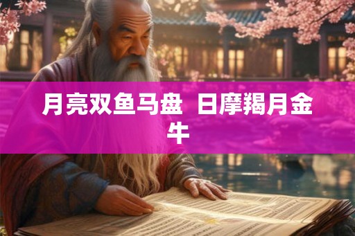 月亮双鱼马盘  日摩羯月金牛