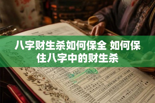 八字财生杀如何保全 如何保住八字中的财生杀