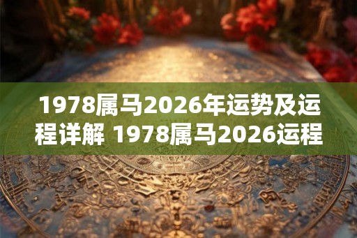 1978属马2026年运势及运程详解 1978属马2026运程如何