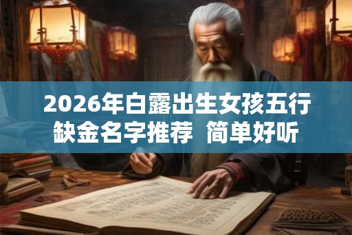 2026年白露出生女孩五行缺金名字推荐  简单好听