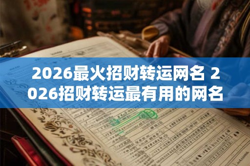 2026最火招财转运网名 2026招财转运最有用的网名是什么 2026最火招财转运网名 2026招财转运最有用的网名是什么